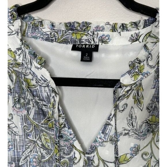 Torrid Mini Clip Dot Front Keyhole Dress White Long Sleeve Size 2 - Picture 3 of 9